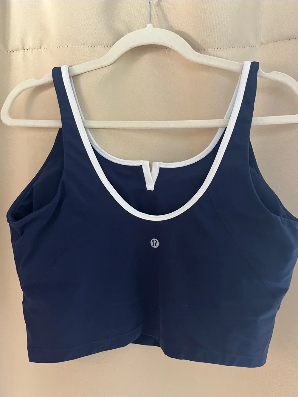 lululemon athletica Navy Crop Tank with White Trim